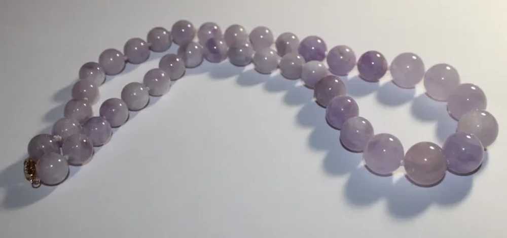 Lavender Jade Necklace 14k Gold - image 5