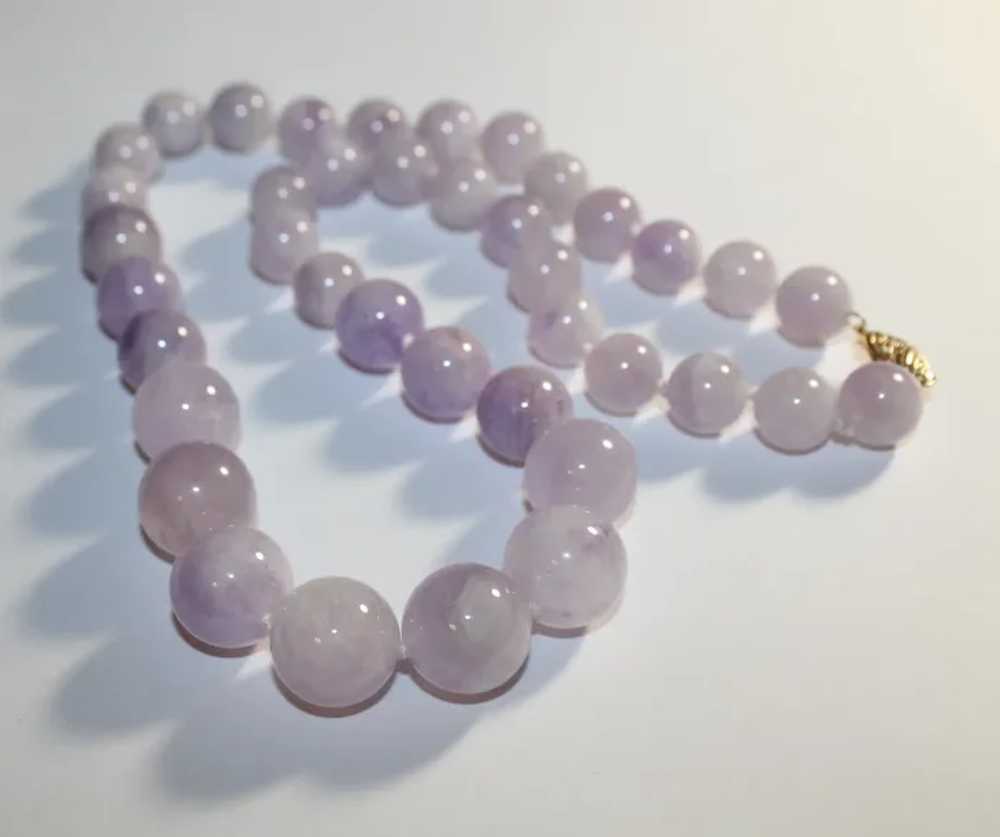 Lavender Jade Necklace 14k Gold - image 7