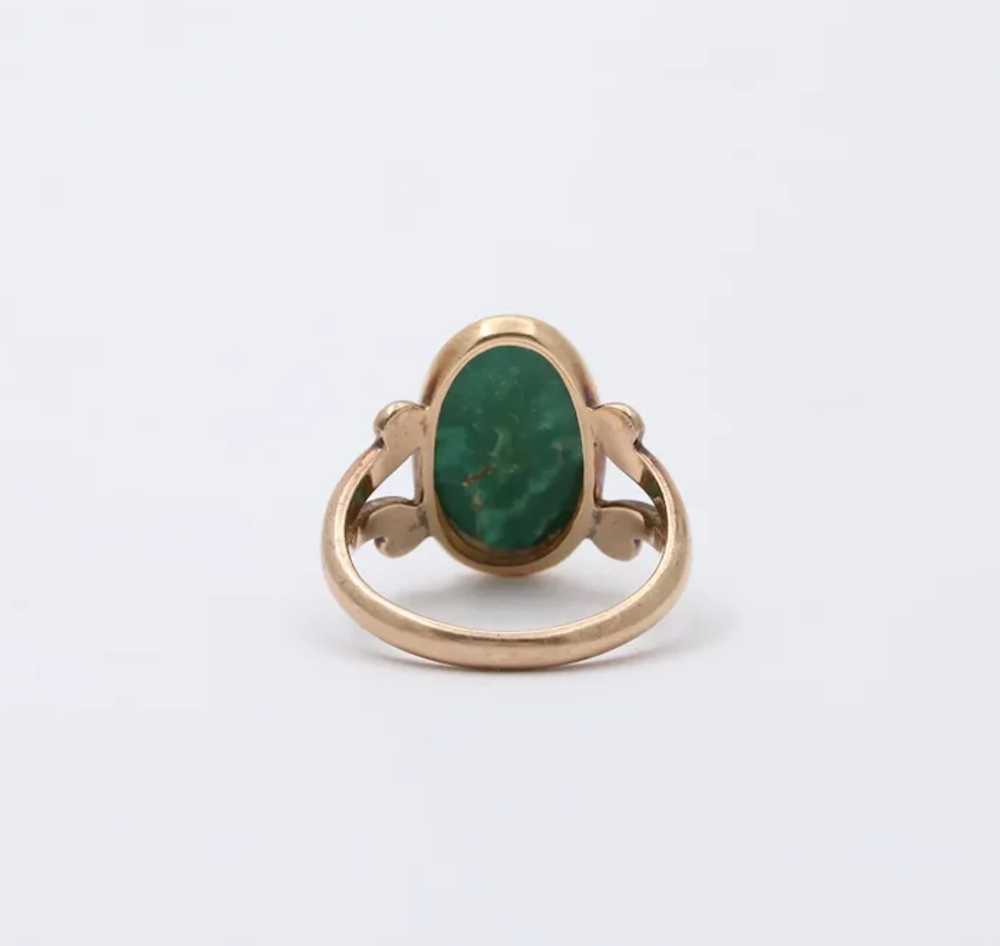 Antique Victorian 14K Yellow Gold Turquoise Ring - image 5