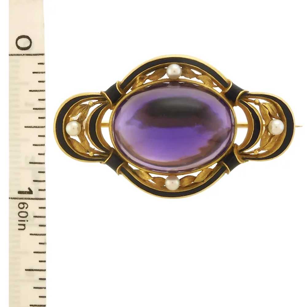 Vintage Edwardian-Style Amethyst, Pearl & Enamel … - image 7