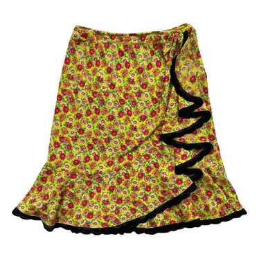 Blumarine Green Embroidered Maxi Skirt