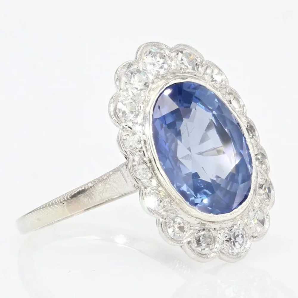 1930s Art Deco 5.80 Carat Sapphire Diamonds Plati… - image 10