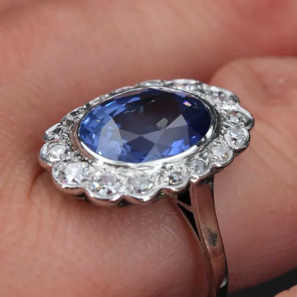 1930s Art Deco 5.80 Carat Sapphire Diamonds Plati… - image 12
