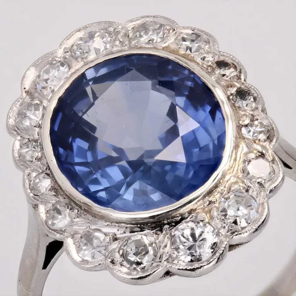 1930s Art Deco 5.80 Carat Sapphire Diamonds Plati… - image 8