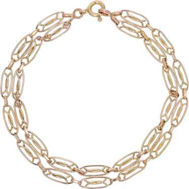 French 20th Century 18 Karat Rose Gold Double Row… - image 1