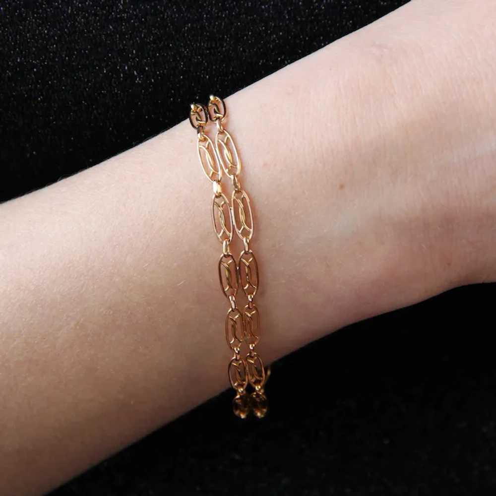 French 20th Century 18 Karat Rose Gold Double Row… - image 6