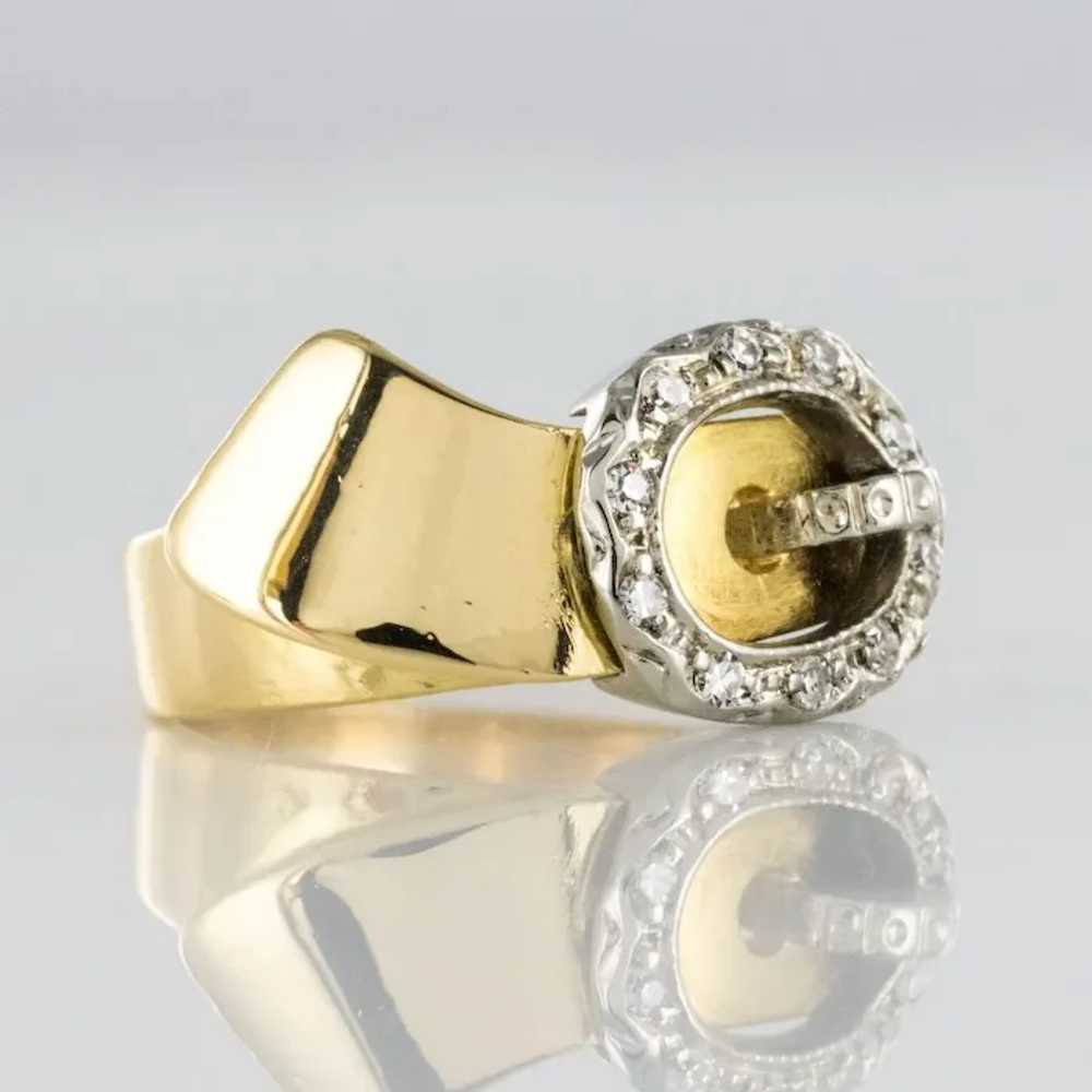 French Retro Diamond Gold Belt Ring - image 7