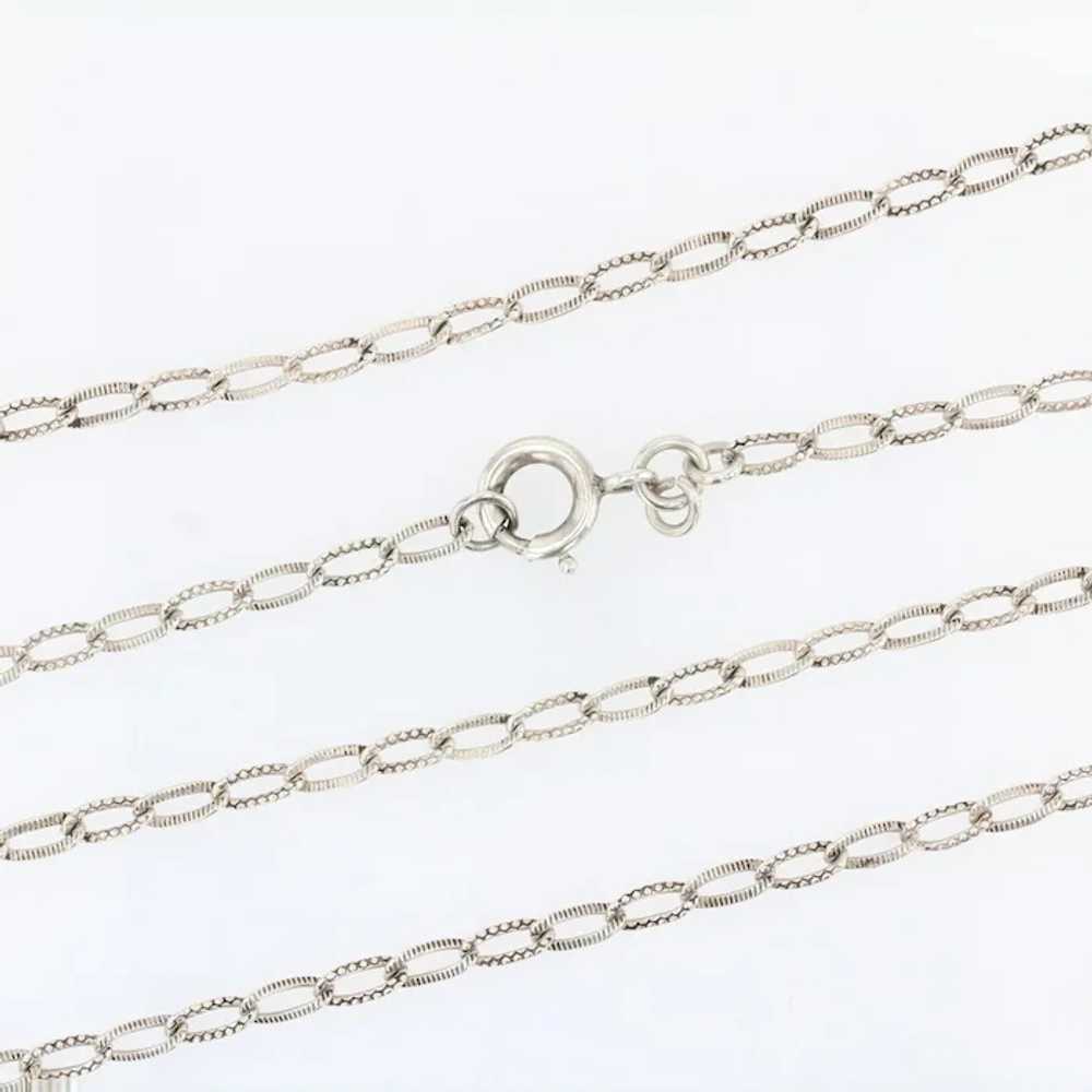 1900s Chiseled Silver Long Chain Necklace - image 7