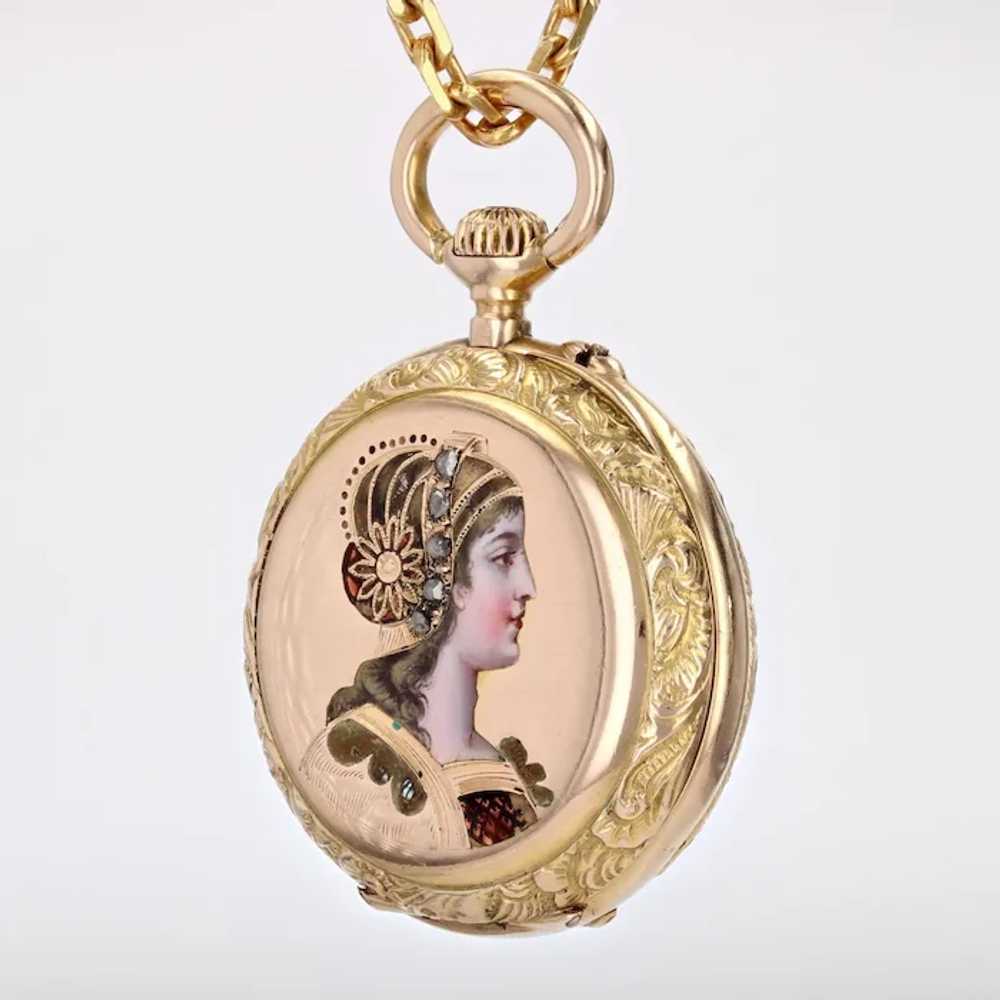 French 20th Century 18 Karat Yellow Gold Enamelle… - image 8