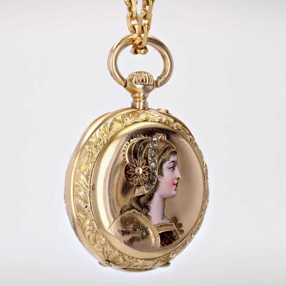 French 20th Century 18 Karat Yellow Gold Enamelle… - image 9