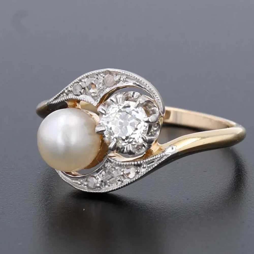 20th Century Natural Pearl Diamonds 18 Karat Yell… - image 6