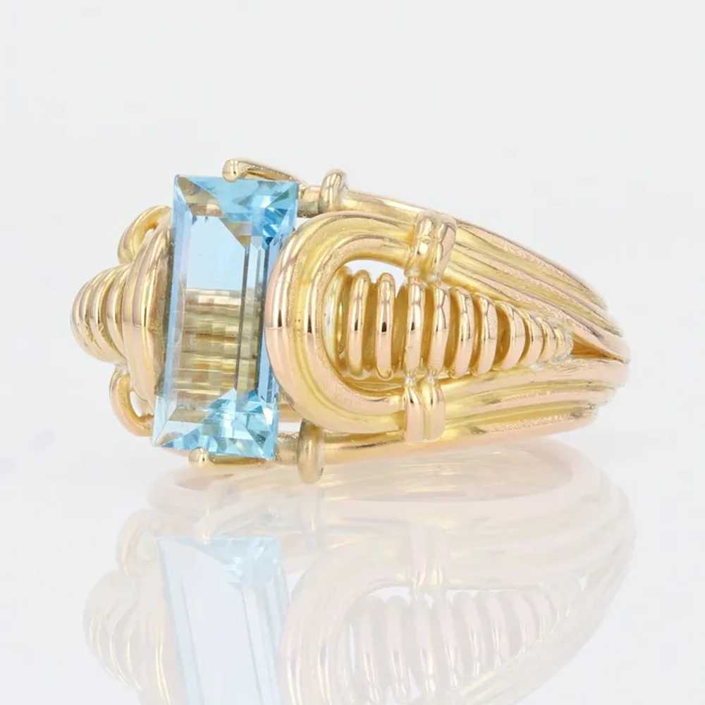 1940s 1.90 Carat Aquamarine 18 Karat Yellow Gold … - image 3