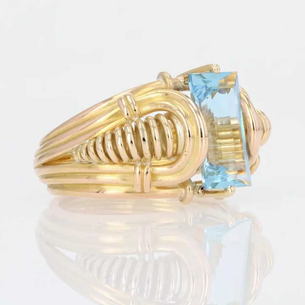 1940s 1.90 Carat Aquamarine 18 Karat Yellow Gold … - image 5