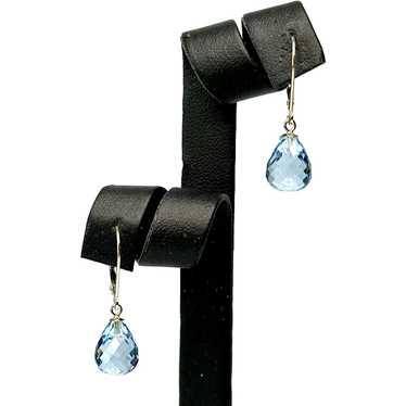 Swiss Blue Topaz and 14k Gold Earrings - image 1