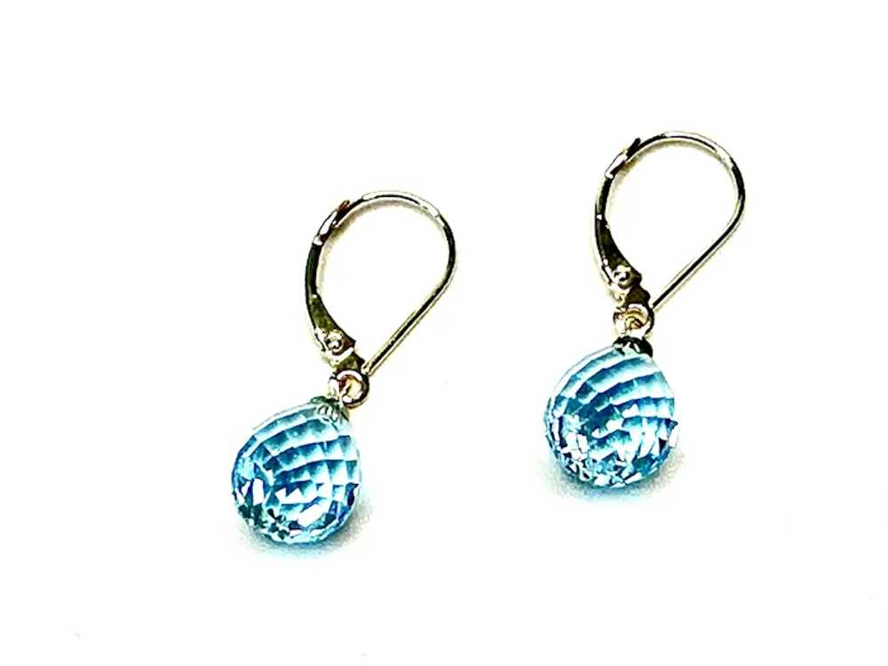 Swiss Blue Topaz and 14k Gold Earrings - image 3