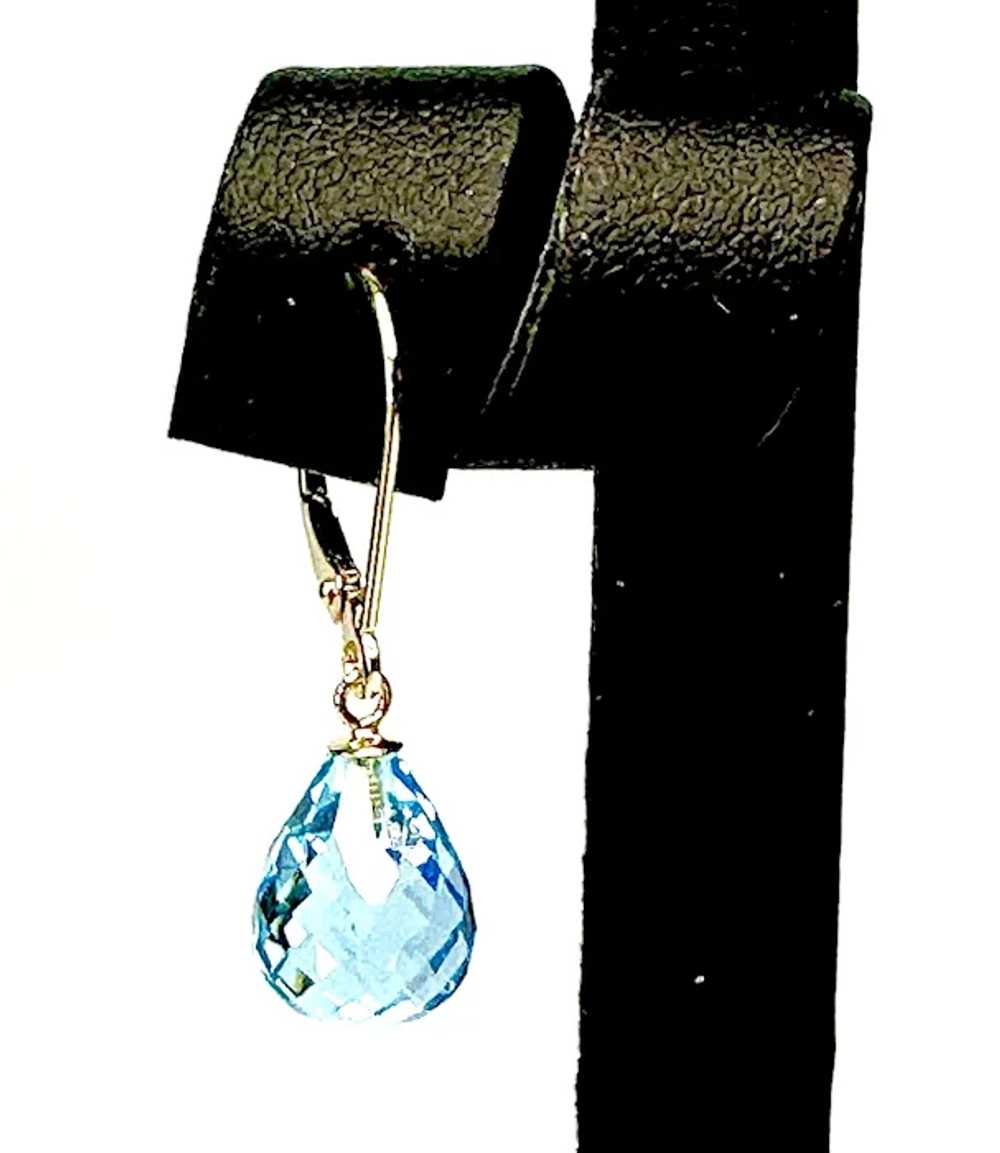 Swiss Blue Topaz and 14k Gold Earrings - image 4