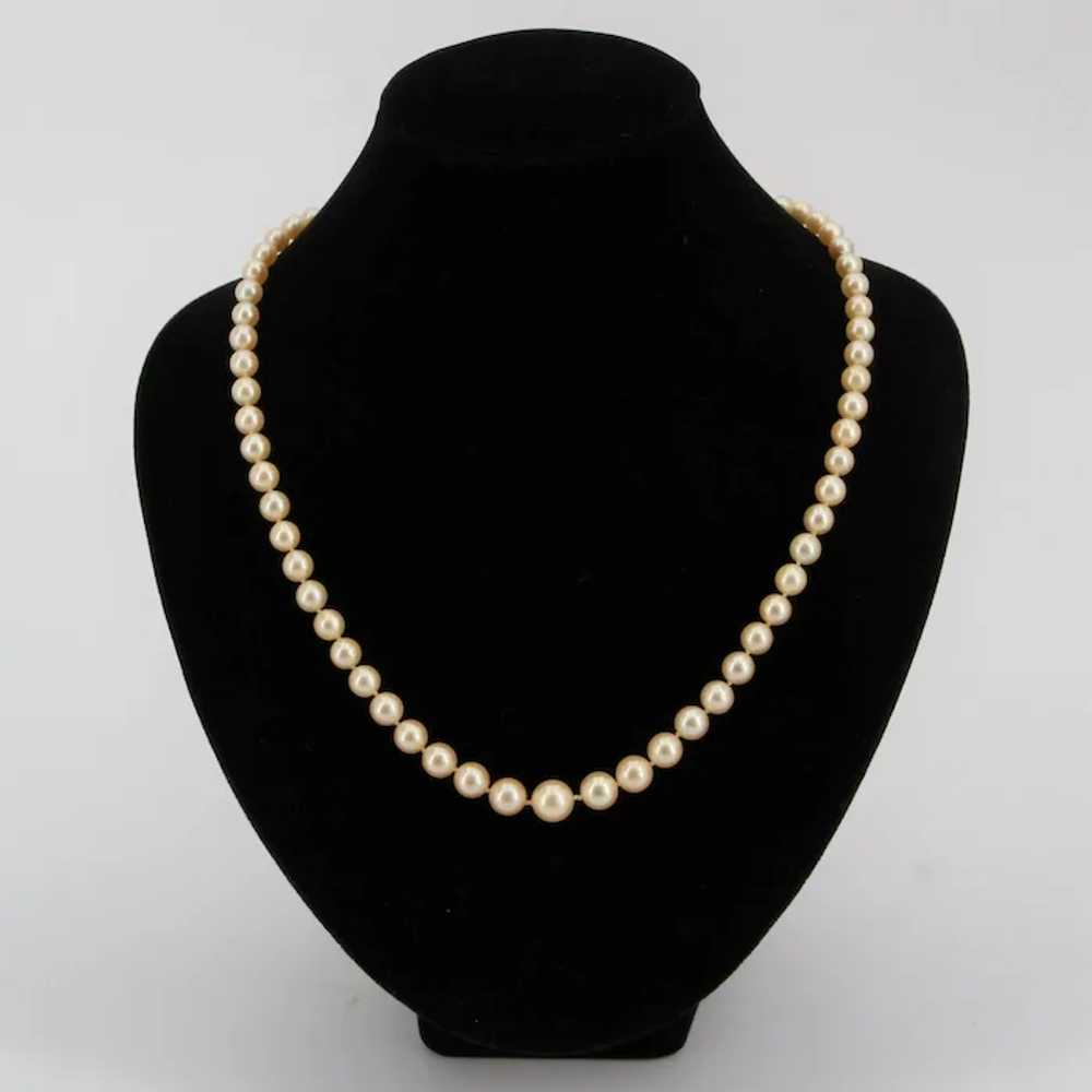 French 1950s Cultured Golden Falling Pearl Necklace - Gem