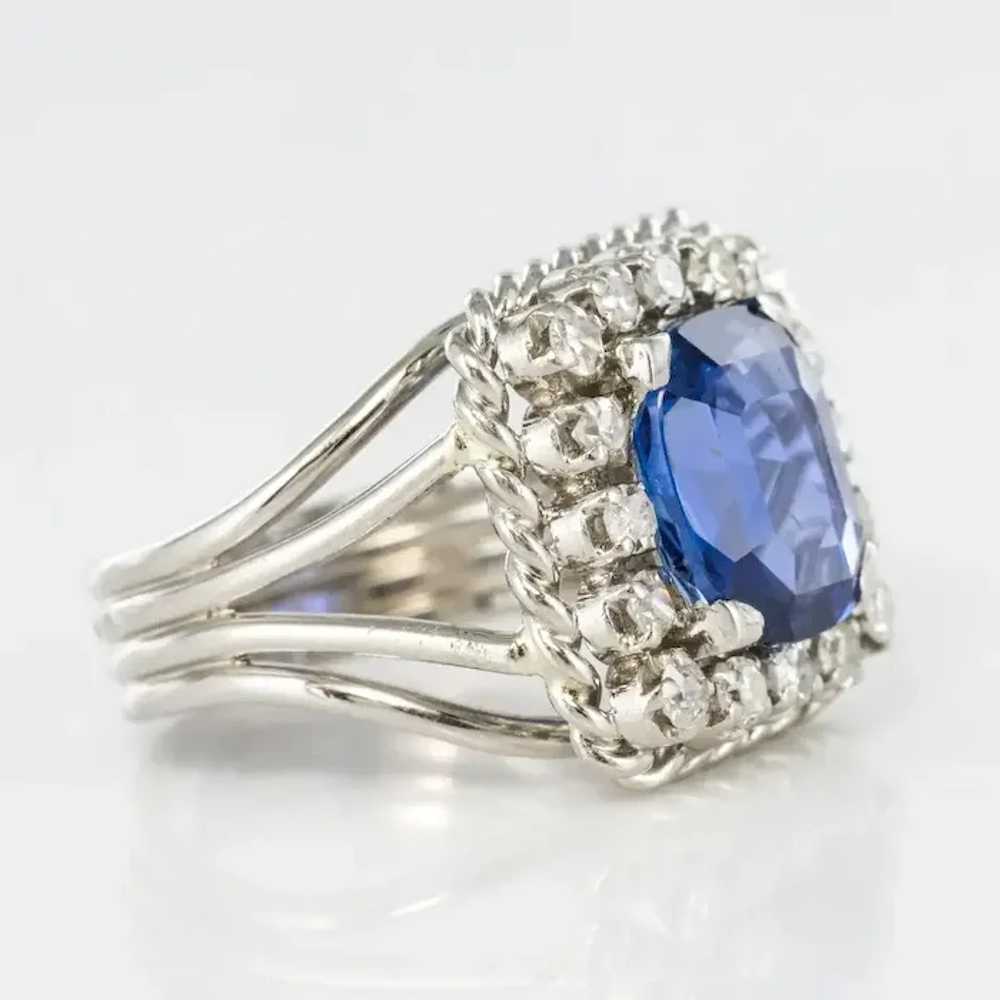 French 1950s Natural Cushion Cut Ceylon Sapphire … - image 10