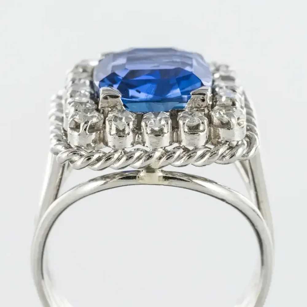 French 1950s Natural Cushion Cut Ceylon Sapphire … - image 9