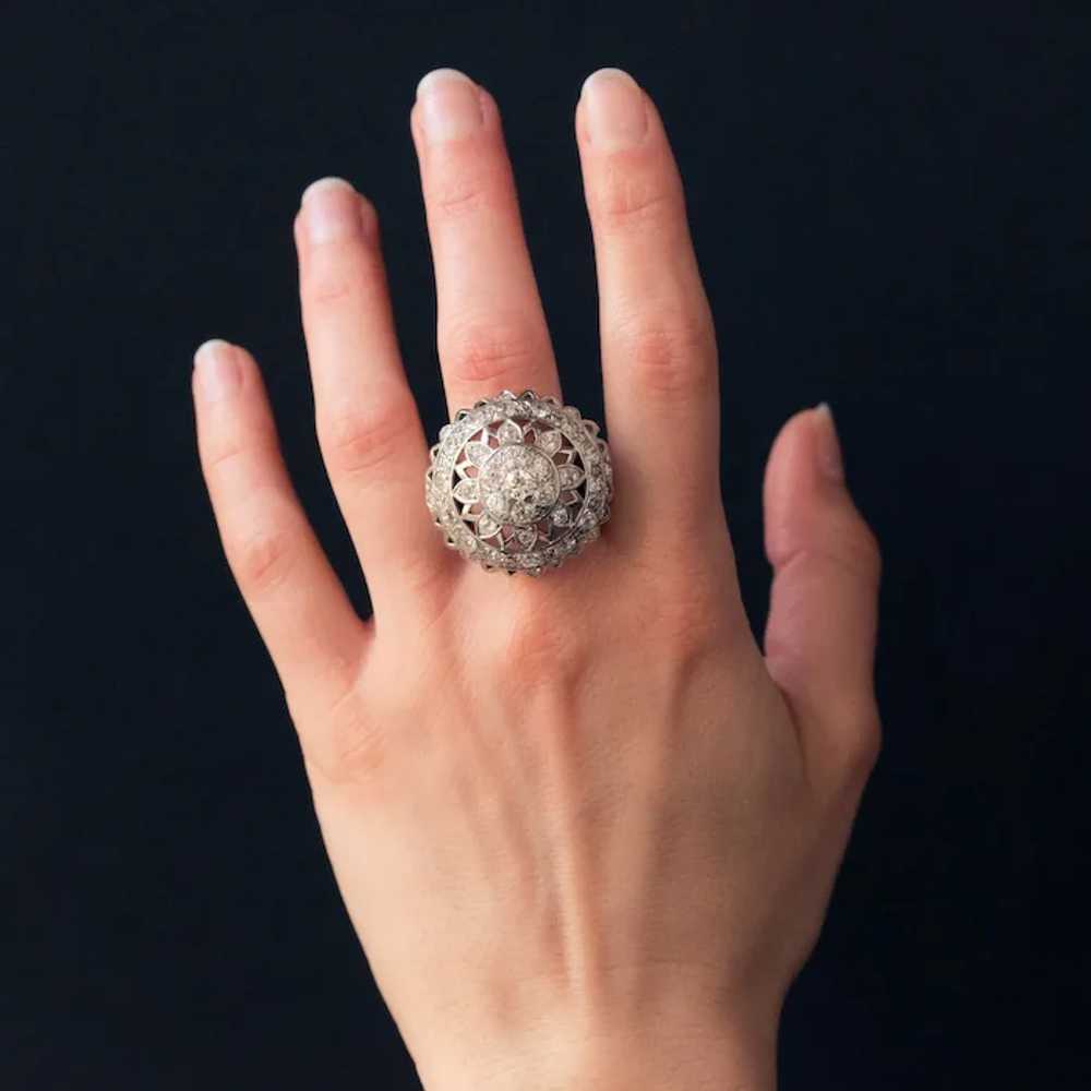French 1960s 4.20 Carat Diamonds 18 Karat White G… - image 10