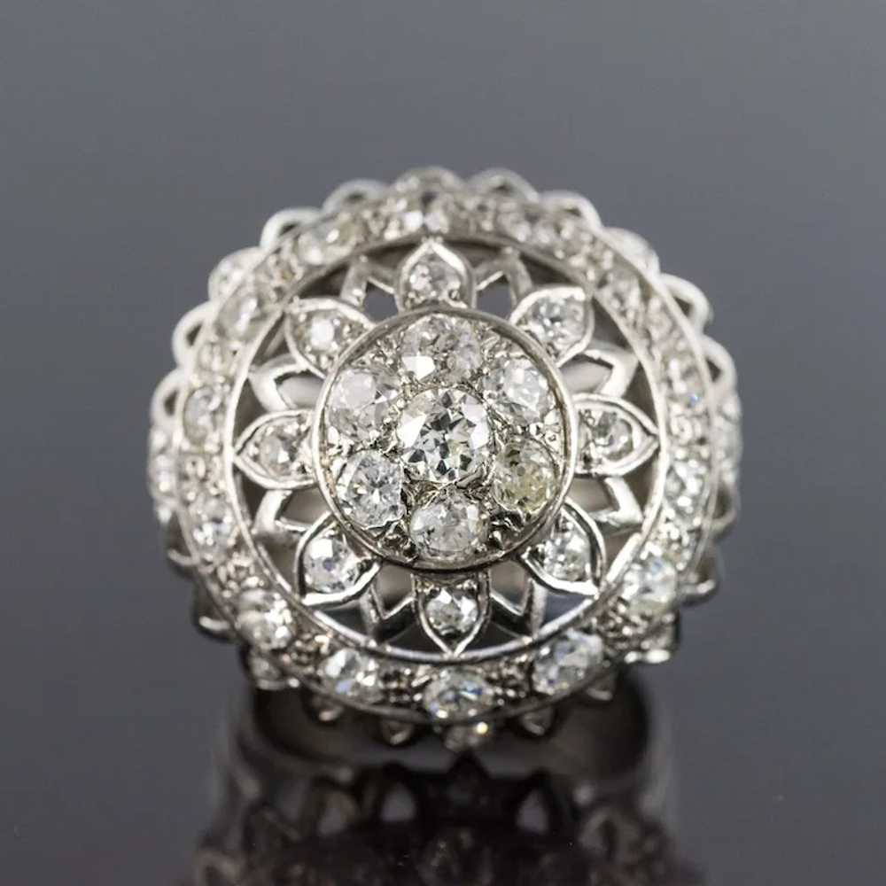 French 1960s 4.20 Carat Diamonds 18 Karat White G… - image 2