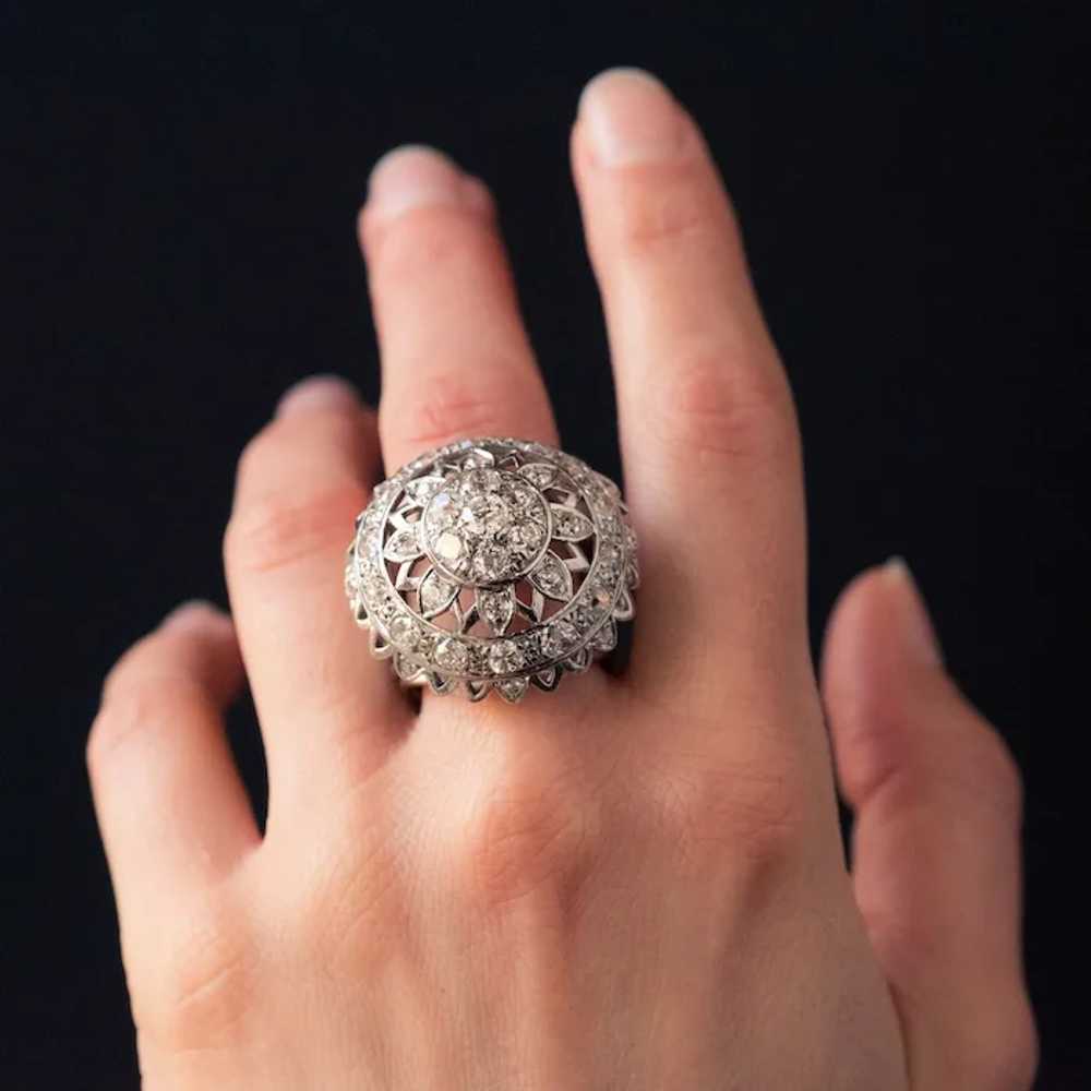 French 1960s 4.20 Carat Diamonds 18 Karat White G… - image 3