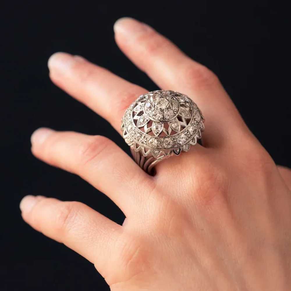 French 1960s 4.20 Carat Diamonds 18 Karat White G… - image 9