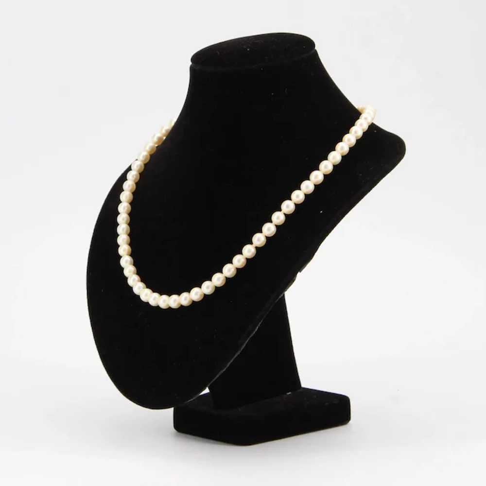 French 1950s Cultured Pearl Choker Necklace - image 4