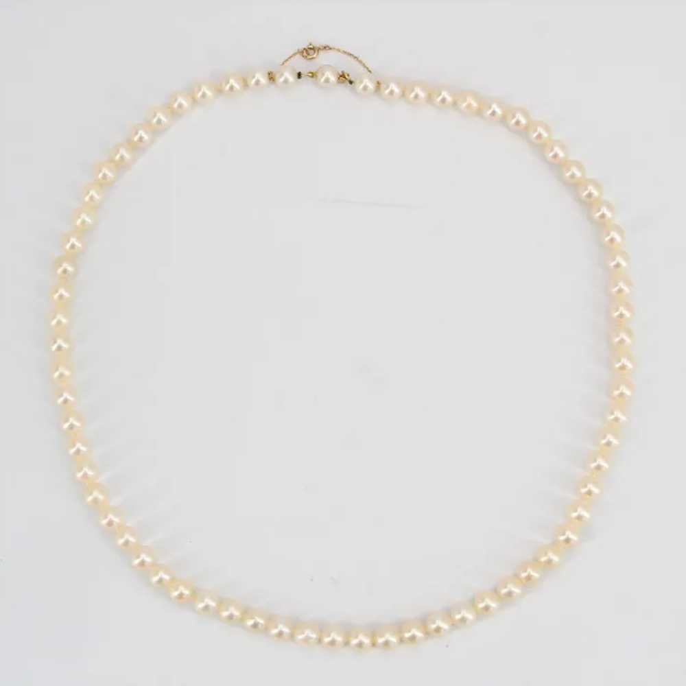 French 1950s Cultured Pearl Choker Necklace - image 6