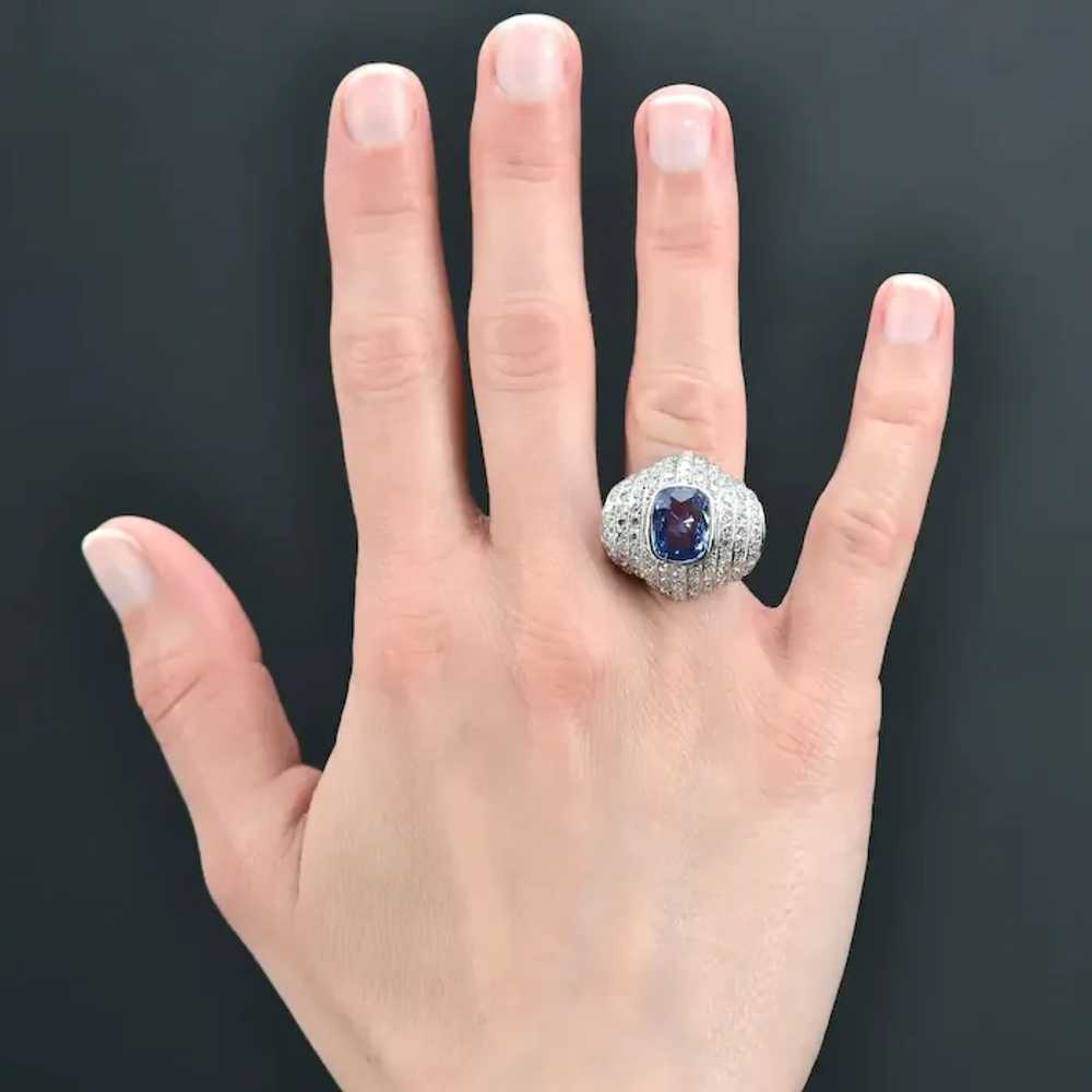 French Late Art Deco Natural Ceylan Sapphire Diam… - image 2