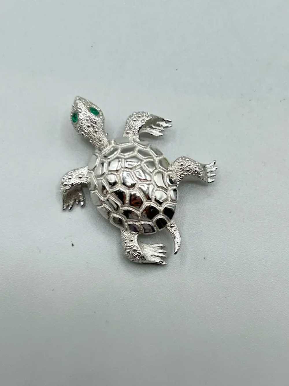 Vintage Silver Tone Turtle Pin Brooch Animal Figu… - image 2