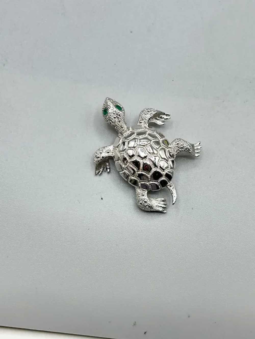 Vintage Silver Tone Turtle Pin Brooch Animal Figu… - image 3