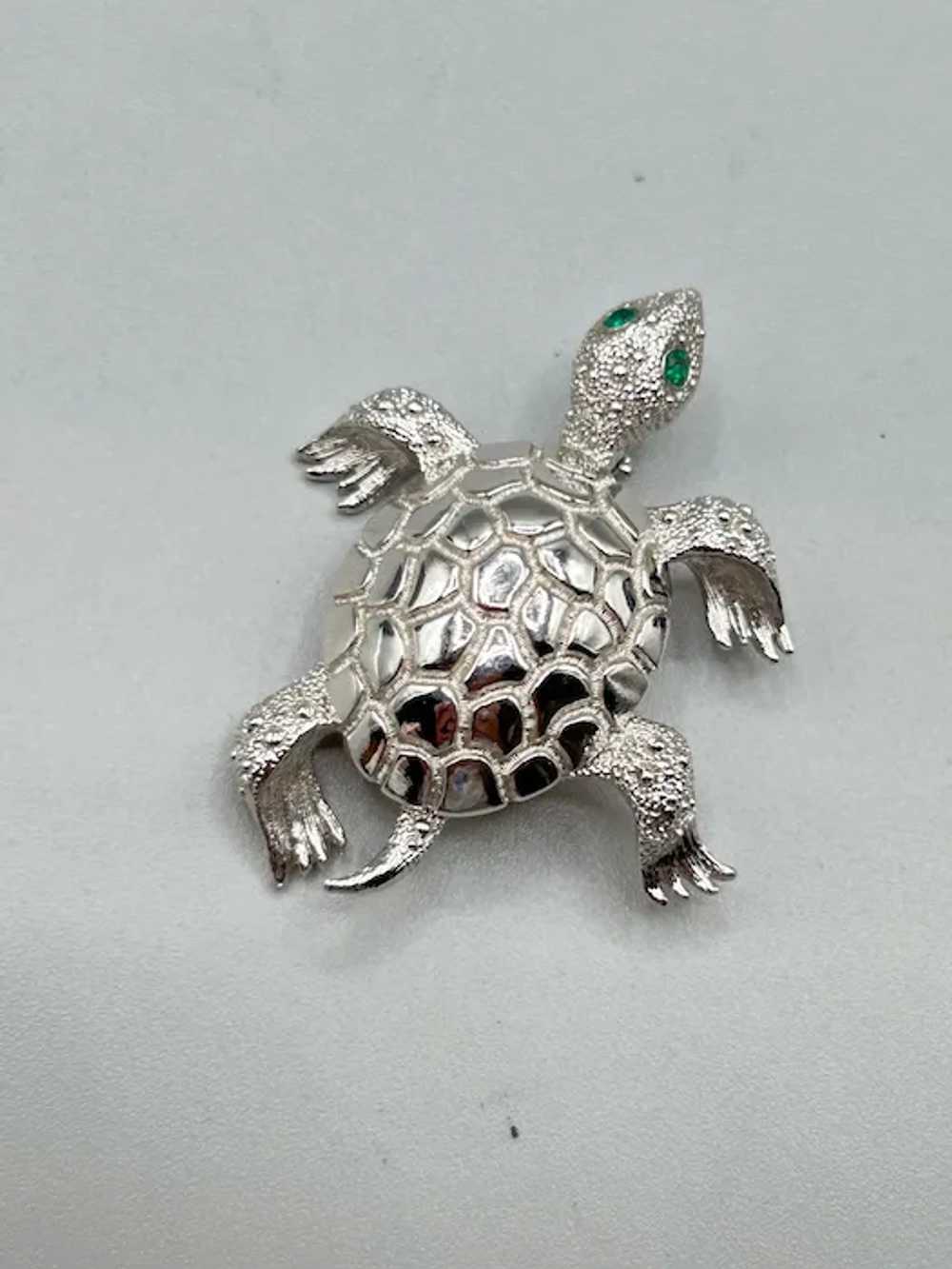 Vintage Silver Tone Turtle Pin Brooch Animal Figu… - image 4