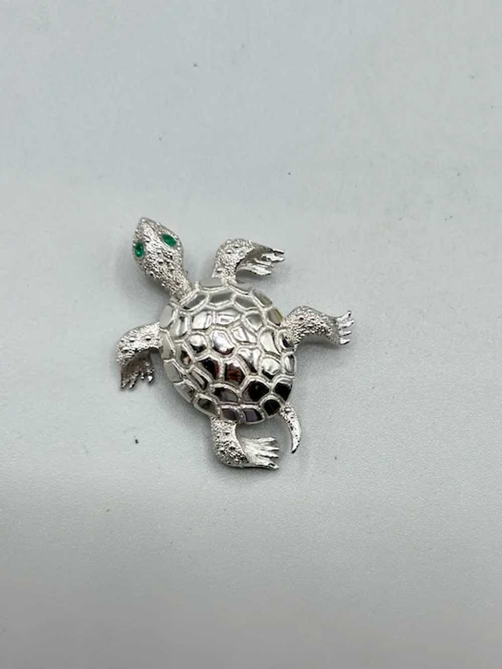 Vintage Silver Tone Turtle Pin Brooch Animal Figu… - image 5