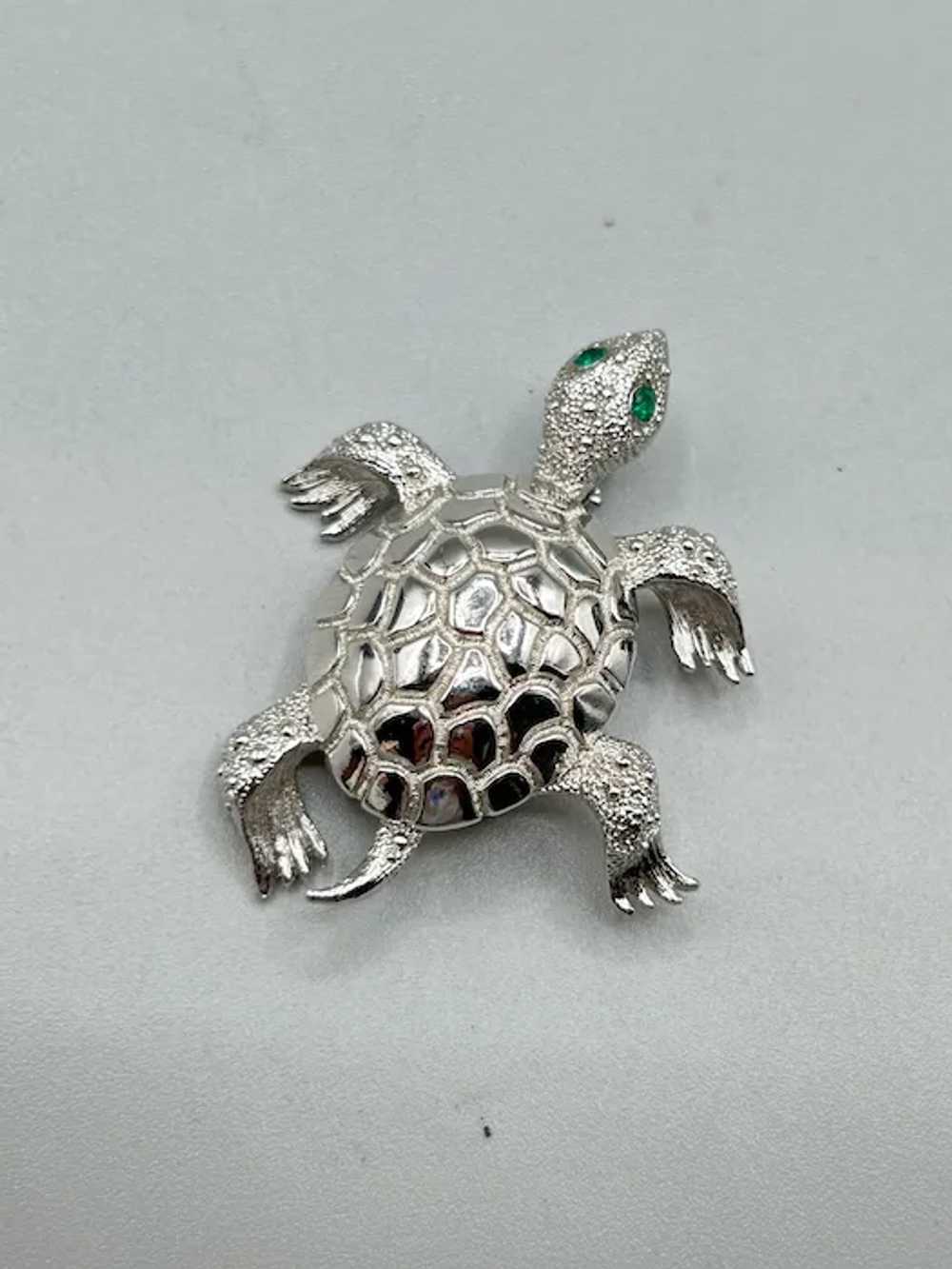 Vintage Silver Tone Turtle Pin Brooch Animal Figu… - image 6