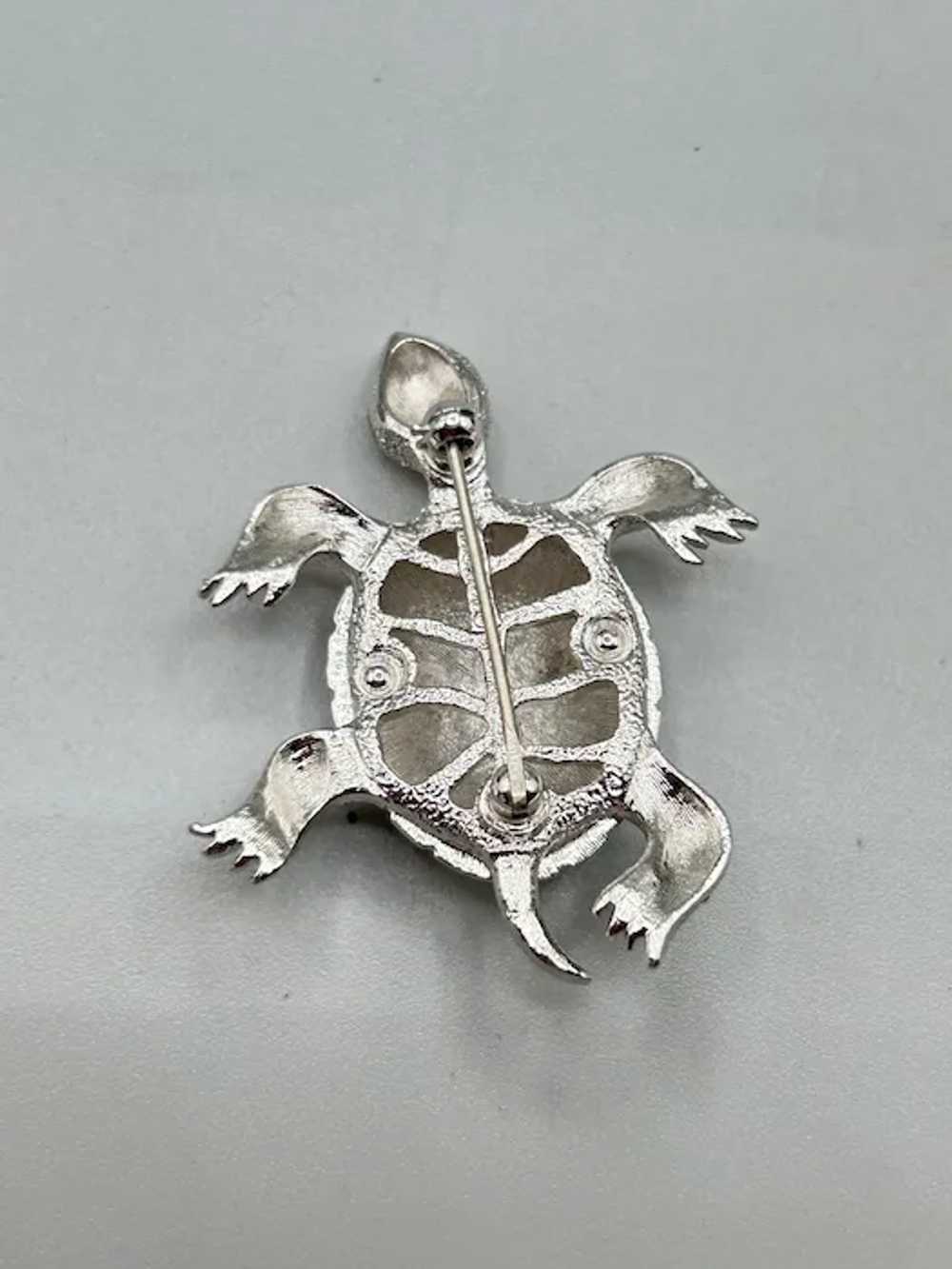 Vintage Silver Tone Turtle Pin Brooch Animal Figu… - image 7