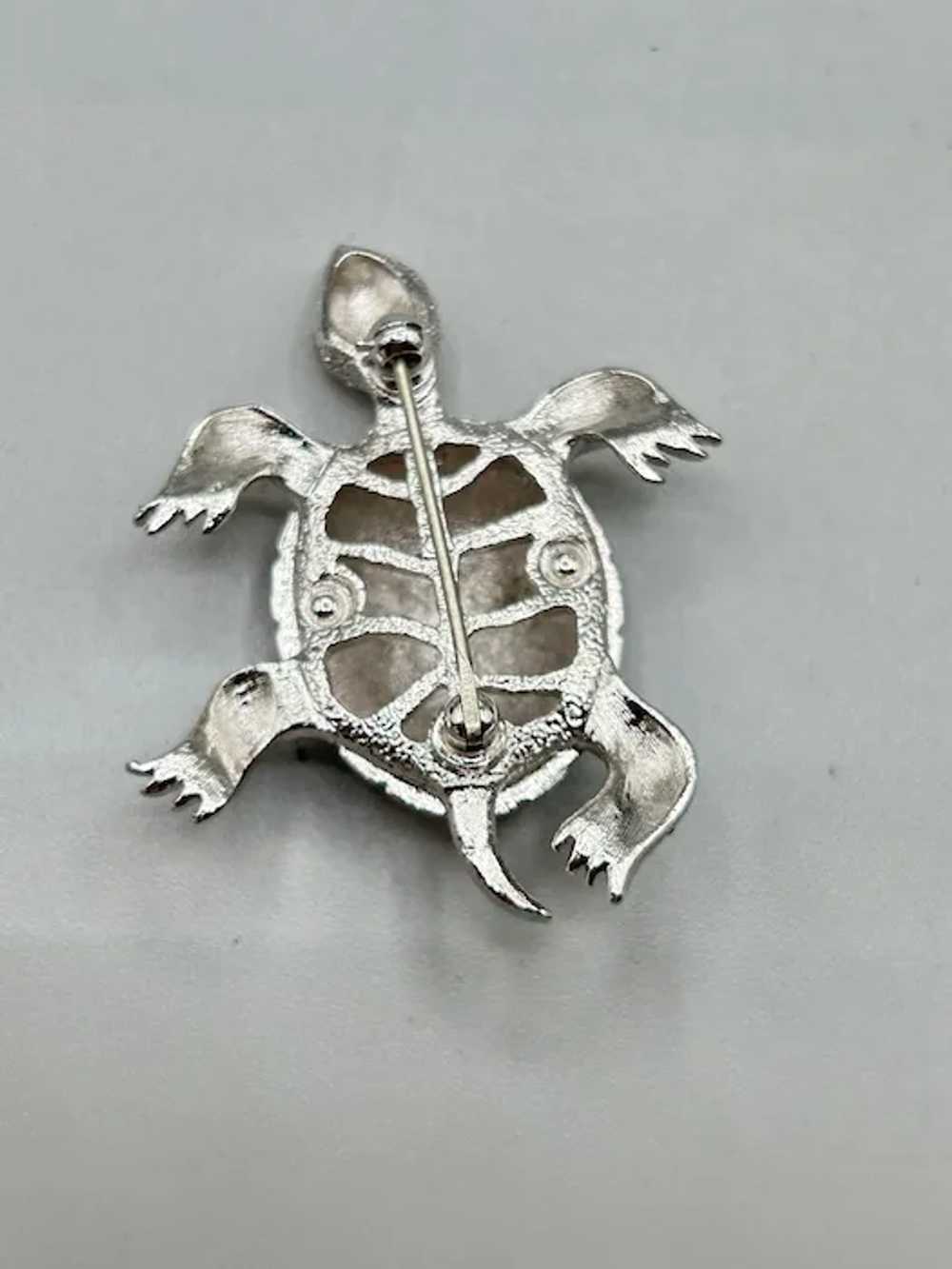 Vintage Silver Tone Turtle Pin Brooch Animal Figu… - image 8