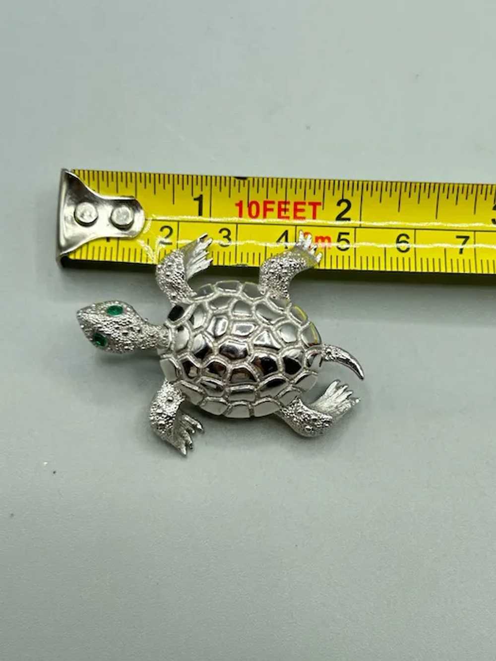 Vintage Silver Tone Turtle Pin Brooch Animal Figu… - image 9