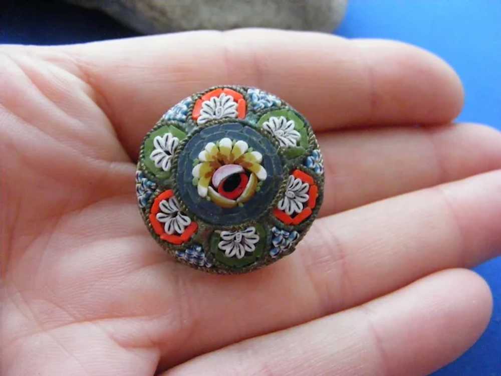 c.19teens Edwardian Winking Eye Micro Mosaic Pin … - image 2