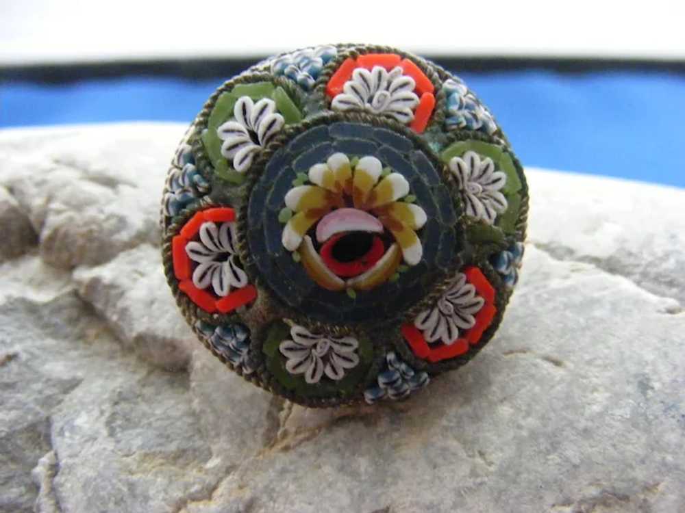 c.19teens Edwardian Winking Eye Micro Mosaic Pin … - image 3