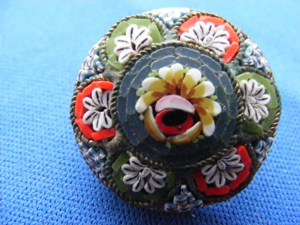 c.19teens Edwardian Winking Eye Micro Mosaic Pin … - image 4