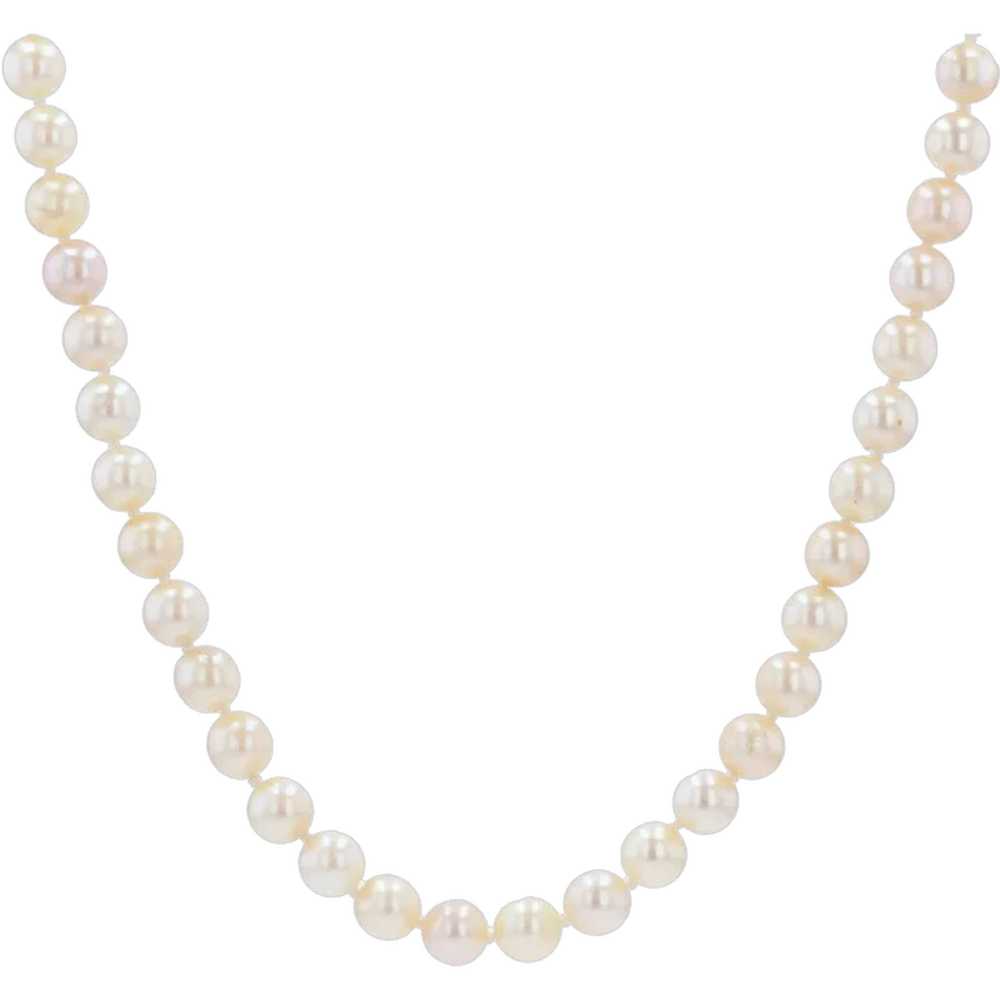 French 1950s Cultured Pearl Choker Necklace - image 1