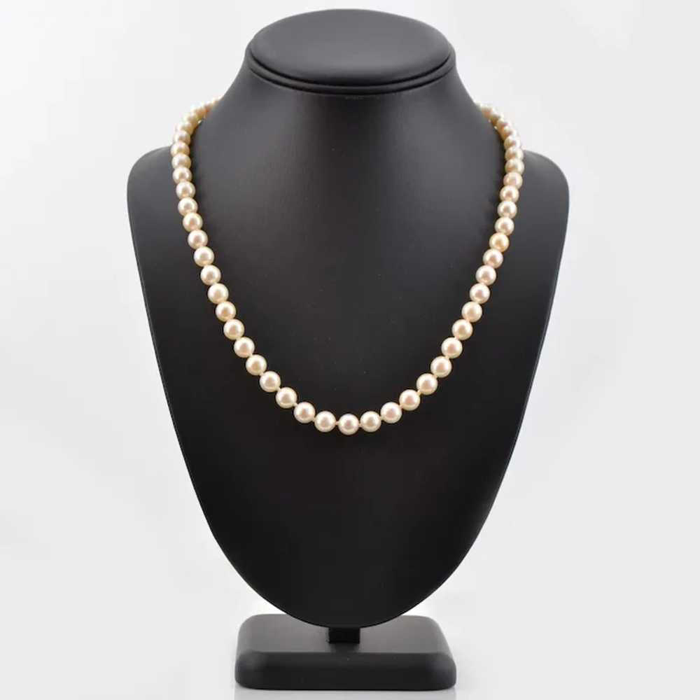 French 1950s Cultured Pearl Choker Necklace - image 9