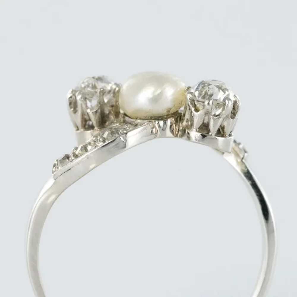 1900s French Natural Pearl Diamonds 18 Karat Gold… - image 9