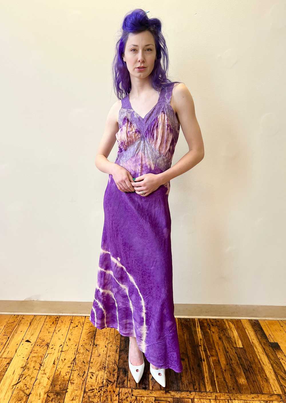 40’s Rayon Jacquard Hand Dyed Bias Cut Slip Dress… - image 3