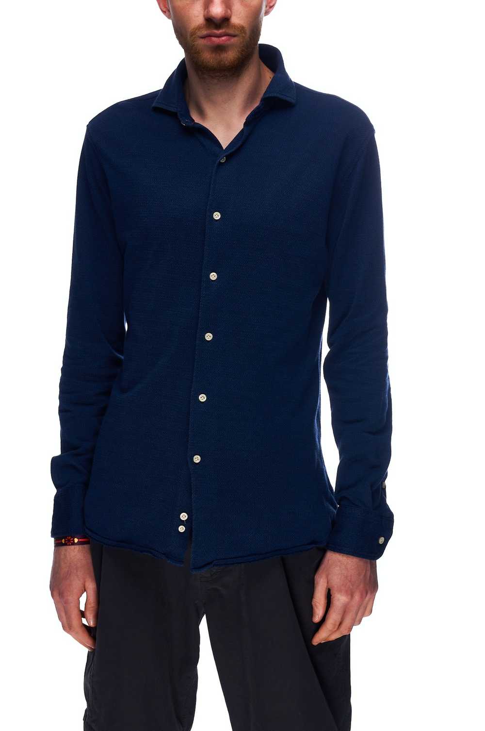 Boggi BOGGI Milano Shirt Blue Cotton Mens Regular… - image 2