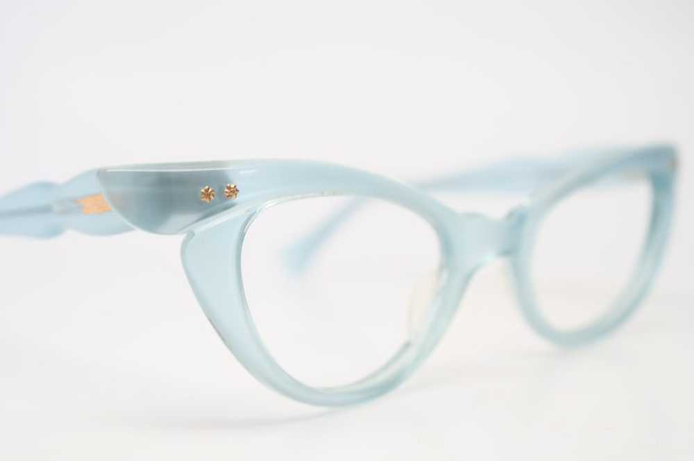 Unused Baby Blue Cat Eye Glasses Vintage - image 3