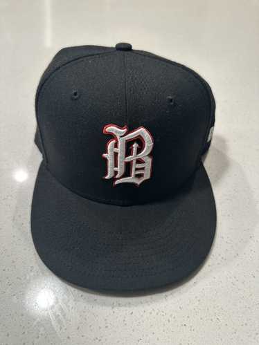 Vintage Birmingham Black Barons Fitted Hat Size 6 7/8 Navy Blue Red Made In  USA