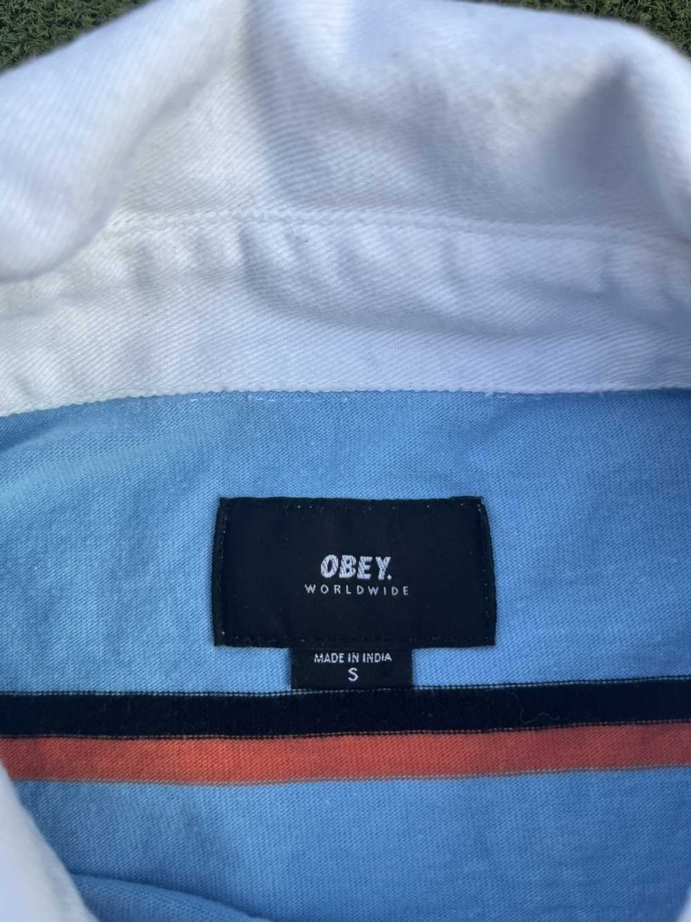 Obey × Streetwear × Vintage Obey Long Sleeve Polo - image 3
