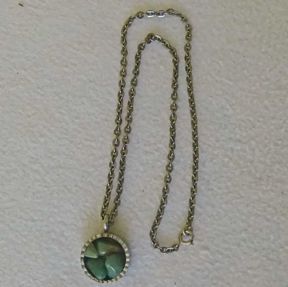 Jorgen Jensen Pewter and Green Agate Necklace - image 2